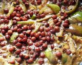 A picture of step 5 of Vankaaya Sanagala curry (brinjal black chana curry).