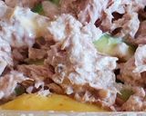 A picture of step 2 of Causa Rellena with Tuna Chunks.