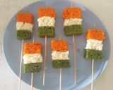 A picture of step 10 of Tirangi Dhokla Popstick.