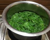 A picture of step 1 of Palak paneer.