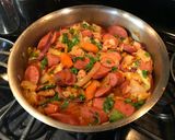 A picture of step 5 of Super Easy Smoked Sausage & Cabbage in Salsa.
