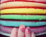 Foto langkah ke 7 dari resep Rainbow Birthday Cake.
