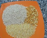 A picture of step 1 of Mixed Dal Idli with Instant Sāmbar.