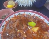 A picture of step 4 of Aloo gosht.