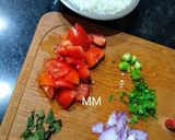 A picture of step 1 of Tomato Rice with a twist.