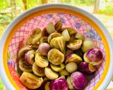 Hình bước làm 1 của món Cà pháo trộn sa tế