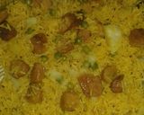 A picture of step 6 of Soyabeen fry rice.