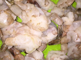 Camarones al ajillo con salsa de coco y arroz con verduras