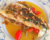 Foto del paso 11 de la receta: Lubina rellena de verduras sobre crema de espárragos