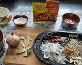 A picture of step 1 of Chettinad masala mutton curry.