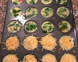 A picture of step 4 of Spinach, Tomato, and Cheese Omelette Muffins.
