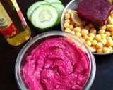 A picture of step 4 of Beetroot Humus.