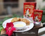 Hình bước làm 2 của món Bánh chuối hấp chấm sữa đặc