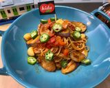 秋茄蒜香鮪魚紅醬天使麵的食譜步驟3照片