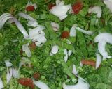 A picture of step 5 of Rice and beans oil n pepper (Mein da yaji) with local salad.