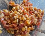 Une image de l'étape 5 de Verrines aux tomates, jambon de Bayonne et chèvre 🐐.