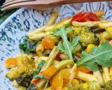 Krémes, zöldséges fusilli (vegán) recept fázis 5 fotója