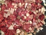 Кускус з печінкою і соусом теріякі