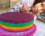 Foto langkah ke 4 dari resep Rainbow cake 4 telur.