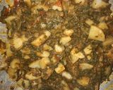 A picture of step 4 of Palak Aloo.