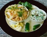 A picture of step 5 of Cilantro pachadi, onion pachadi with Curd.