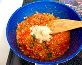 A picture of step 8 of Tomato Basil Sauce with Mascarpone & Parmesan Cheese.