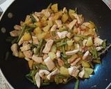 A picture of step 2 of Chicken Strips with Potatoes and Green Beans.