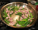 A picture of step 2 of Easy Creamy Bacon, Asparagus, Tomato Pasta with Boursin (or Cream Cheese).