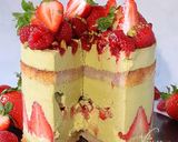 Foto langkah ke 15 dari resep Fraisier Cake (with Pistachio)🤩🤩👍.