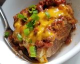 A picture of step 4 of Chili Cheese Baked Potatoes.