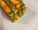 A picture of step 4 of “Gourmet(ish)” salmon with asparagus and sweet potatoes.