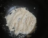 A picture of step 5 of Puri, Aloo Posto, and Halwa.