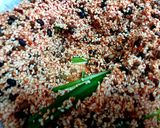 Hình bước làm 1 của món Xôi gấc đậu