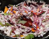 A picture of step 3 of Farfalle pasta homestyle.
