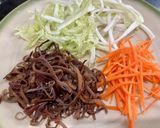 Hình bước làm 3 của món Miến xào rau nấm thanh nhẹ