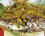 Foto del paso 10 de la receta: Besugos al horno con patatas, infusionados con aceite de tomillo