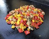 Une image de l'étape 9 de Saumon aux deux poivrons (recette plancha).
