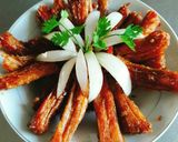 Hình bước làm 2 của món Sườn cọng xào mặn (món chay)