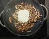 Une image de l'étape 7 de Farfalles bacon champignons sauce camembert.