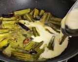 A picture of step 4 of Drumstick kadhi.