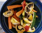 A picture of step 2 of My Roasted Tumeric Mushrooms & Veg 💜.