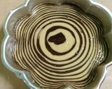 A picture of step 6 of Eggless Zebra cake.