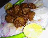 A picture of step 6 of Beef tikka liver.