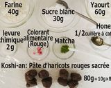 Une image de l'étape 1 de La garniture de pâte d’haricot rouge en deux pâtes en forme de pancake.
