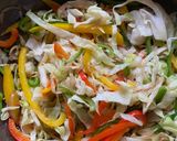 A picture of step 4 of Shrimp Chowmein.