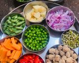A picture of step 1 of Halka Pulka Gharka Pulao.