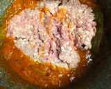 A picture of step 6 of Keema Pasta Curry.