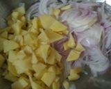 A picture of step 3 of Onion, cabbage pakora😃😃.