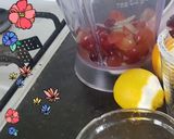A picture of step 1 of Plum, grape and citrus rind juice.
