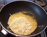 A picture of step 2 of Banana Rajgira Sheera.